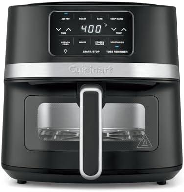 Cuisinart Air Fryer, 4.5-Quart Basket Fryer with 4 Cooking Functions to Air Fry, Roast, Bake, and Keep Warm, 4 Airfryer Presets, Dishwasher-Safe Parts, AIR-160NAS, Stainless Steel & Black