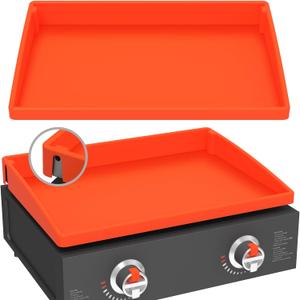 Silicone Griddle Mat Cover for Blackstone - 22 Inch True All-Encompassing Coverage Heavy Duty Food Grade Grill Buddy Mat, All Season Cooking Surface Protective Cover (Orange)
