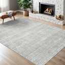 Valenrug Washable Rug - Stain Resistant Area Rugs for Living Room, Non Slip Backing Printed Rugs for Bedroom, Folable Machine Washable Area Rug (Grey, 6'x9')