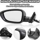 Left Driver Side Mirror Compatible with Honda Accord 2018 2019 2020 2021 Mirrors with Power,Non-Heated,Sport 1.5T, Repalce 76258-TVA-A02 HO1320328, Grey