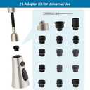 Kitchen Faucet Head Replacement with 15 Adapter Kit Compatible with Kohler/Moen/Delta Faucet, 3 Function Pull Down Sink Faucet Spray Head, Brushed Nickel