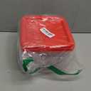 Suclain 2 Pcs Square Food Storage Container Polycarbonate Clear Food Container with Lid Commercial Rice Storage with Graduations for Commercial Kitchen(2 Qt,Red)