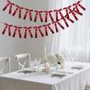 Meetppy 2 Pack Burgundy Satin Ribbon Bow Garland Burgundy Bow Garland Banner for Birthday Baby Shower Bridal Shower Bachelorette Party Supplies