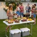 Pureegg 4FT Folding Table - No Assembly Required, Versatile Dining Table with Carrying Handle & Tabletop Safety Lock, Portable Foldable Table for Party, Craft, Camping, Picnic, White, 4TF