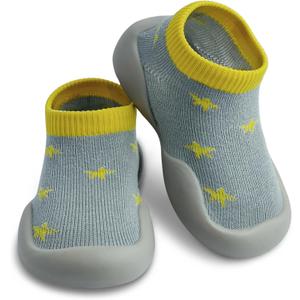Baby Shoes Boys Girls First Walking Shoes Non Slip Soft Sole Sneakers Toddler Infant Babygirl Sock Shoes (Gray)