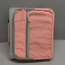 Ndsox Zipper Binder 3 Ring with Handle, 2 Inch O-Ring Document Organizer Middle School Binder with Zipper for Students, 5-Tab Expanding File Folder & 2 Mesh Pouches, DIY Clear Front Pocket, Pink