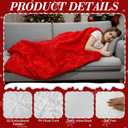 Tudomro 3 Pack Christmas Throw Blankets 50 x 60, 3D Embroidered Snowflake Plush Fleece Blankets, Red White Green Warm Soft Cozy Throw Set for Winter Couch Sofa Bed Decor, Holiday Xmas Gift