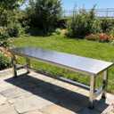 Stainless Steel Outdoor Patio Bench, Weatherproof Backless Garden Bench,Indoor Hallway Entryway Benches, for Porch Park Commercial Use(39.4 * 13.8 * 17.7in), 100*35*45cm/39.4*13.8*17.7in