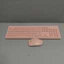 Wireless Keyboard and Mouse Comb, VEILZOR 2.4G Ultra-Slim USB Keyboard Mouse Set, Water-Dropping Keycaps, 12 Shortcuts, Wireless Keyboard for PC Laptop Windows XP/7/8/10, Vista, Mac, Pink