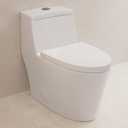 Deer Valley Elongated One Piece Toilet with Soft Close Seat, Dual Flush (1.1/1.6GPF) High-Efficiency Modern Bathroom Toilet Bowl with 17" Comfortable ADA Seat Height, 12" Rough-In, White, F52636-01