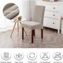 Genina 100% Waterproof Chair Covers for Dining Room Set of 6, Large Dining Room Chair Covers Protectors Stretch Kitchen Parson Chair Slipcovers for Home, Restaurant (Large, Leaves-Warm Gray)