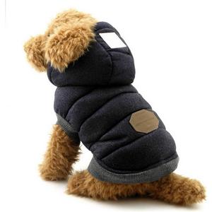 SELMAI Fleece Dog Hoodie Winter Coat for Small Boy Dog Cat Puppy Cotton Hooded Jacket Chihuahua Clothes Blue Small