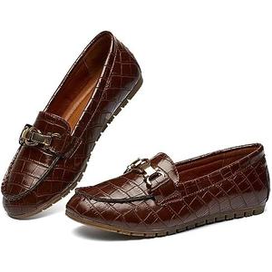 VERDASCO Women's Loafers Comfort Slip-Ons Flat Work Shoes Casual Moccasins Penny Loafers Lady Dress Shoes, Size -9