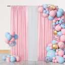 PartyDelight Pink Sequin Backdrop Curtains 2x8ft 2 Panels - High Density 3mm Shimmer Sequin Background Sparkly Photography Drapes for Baby Showers Princess Birthdays, Nursery Decor & Event Decor