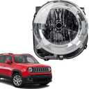 FIONE Headlights Assembly Compatible with Jeep Renegade 2015-2018 Replacement Halogen Type Headlamps Right Passenger Side 68256567AA CH2503273 RH