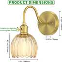 2-Pack Wall Sconces Lights Lamp for Bedroom Bathroom, Modern Vanity Light Fixtures, Wall Mount Lighting Vintage Tulip Amber Glass Shade for Living Room Mirror Hallway Kitchen