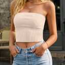 LILLUSORY Women’s 2026 Summer Strapless Tube Tops Y2K Stretchy Bandeau Crop Clothes for Beach Vacation and Going Out (Pink, M)