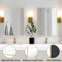 20X24 inch Gold Vanity Mirror, Mirror for Bathroom Sink,Metal Frame | Brushed Gold Metal Frame, High Definition Mirror, Rust-resistant, Rectangle Mirror for Living Room, Bedroom, Dressing Room