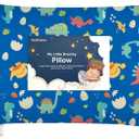 Toddler Pillow with Pillowcase - 13x18 My Little Dreamy Kids Travel Bed Pillows for Sleeping, Organic Cotton Small Pillowcase, Soft & Breathable, Machine Washable, Toddlers 2-5 years old (DinoWorld)