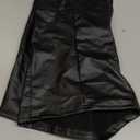 hibshaby Faux Leather Shorts for Women Sexy High Waist Black Pu Leather Shorts (XX-Large)