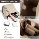 Women's PU Leather Bucket Bag - Lightweight Handbag with Detachable Strap for Work, Travel, and Daily Use (Milk Apricot)