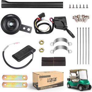 10L0L Golf Cart Turn Signal Kit with Horn Brake Hazard Blinker Light Switch with 9-pin Plug Wiring Harness, Suitable for Yamaha, Club Car, EZGO (Fit Input Current 12V)