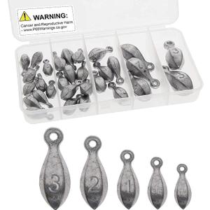 Croch 30pcs Fishing sinkers Kits Bank Sinker Weights for Saltwater Freshwater Fishing Gear Tackle 3oz 2oz 1oz 3/4oz 1/2oz