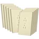 Bates- 1-Gang Duplex Wall Plate, 3.18"x 4.98", 10 Pack, Light Almond, Unbreakable Electrical Outlet Cover Plates, Heat & Impact Resistant, Easy-to-Clean, Duplex Receptacle Cover for Home & Office