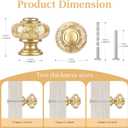 9 x 12 Pack Gold Dresser Knobs, 1-3/8 Inch(36mm) Decorative Crystal Cabinet Drawer Knobs, Vintage Round Gold Knobs and Pulls with Two Different Sizes Screws for Easy Installation