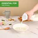 Set of 4 Plastic Carafe with Lid, 1 Liter Mimosa Bar Supplies, Large Square Base Juice Containers, Water Bottle, Milk Container, Clear Beverage Containers for Fridge - HAND WASH ONLY