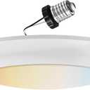 Sunlite 87799 7" Round Flush Light Hardwire/Retrofit Fixture, 15W, 950 Lmns, CCT Switch 27K/30K/35K/40K/50K, Dimmable, 90 CRI, ETL Listed, Energy Star, Medium E26 Base, Title-24 Compliant, 1 Pack