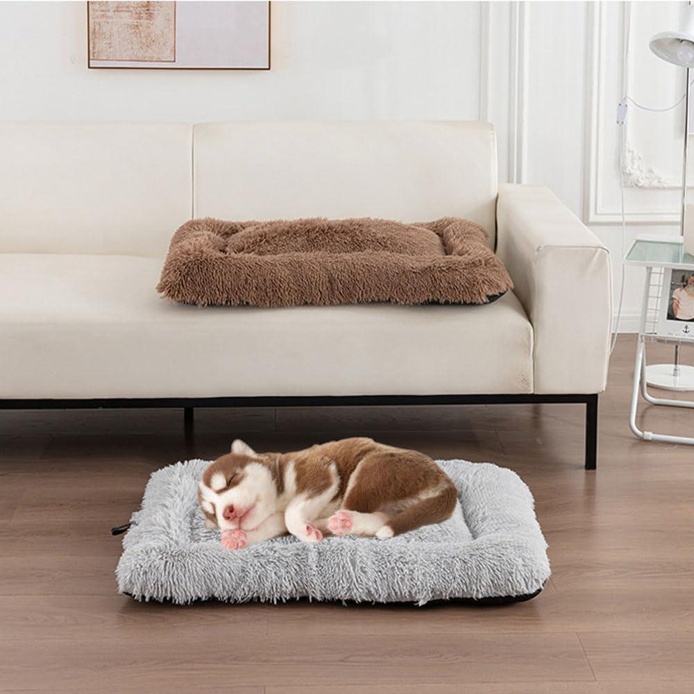 Dog Beds for Large Size Dogs Machine-Washable Short Plush Pet Beds Warming Cozy Soft Bed for Dogs and Cat, Dark Grey
 35" x 23" ( Grey )
