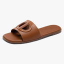 Athlefit Women's Flat Sandals Square Open Toe Comfortable Slip On Summer Beach Slide Sandals Size 9