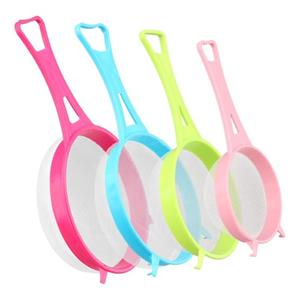 4Pcs Fine Mesh Strainer Set, Solid-Liquid Separator Gadget, Plastic Flour Colander with Non Slip Handles, Kitchen Tools for Yogurt Baking Tea Coffee Juice Pasta(4 Size)