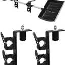TOPOWN Dual Tool Hooks Rack Mount for Polaris Ranger, UTV Tool Holder Bed Mount Shovel Holder, UTV Tool Mount Carrier Farm Tool Storage of 2 Tools, Heavy Duty and Weatherproof (Pack of 2)