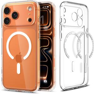 Spigen for iPhone 17 Pro Max Case, Ultra Hybrid MagFit [TPU Covered Camera Control] [Anti-Yellowing] [Compatible with Magsafe] - Clear