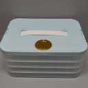 Varku 4-Tier Stackable Food Storage Container with Handle, Transparent Bento-Style Organizer for Kitchen & Refrigerator Ideal for Dumplings, Fruits, Snacks & Small Portions 