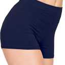 ALWAYS Women Workout Yoga Shorts - Premium Soft Solid Stretch Cheerleader Running Dance Volleyball Short Pants Size Large, Sho128 Navy