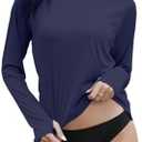 YGDHST Women's Sun Shirts UPF 50+ Protection Hoodie Shirts Rash Guard Long Sleeve Sun SPF Fishing Shirt UV for Outdoor Beach L