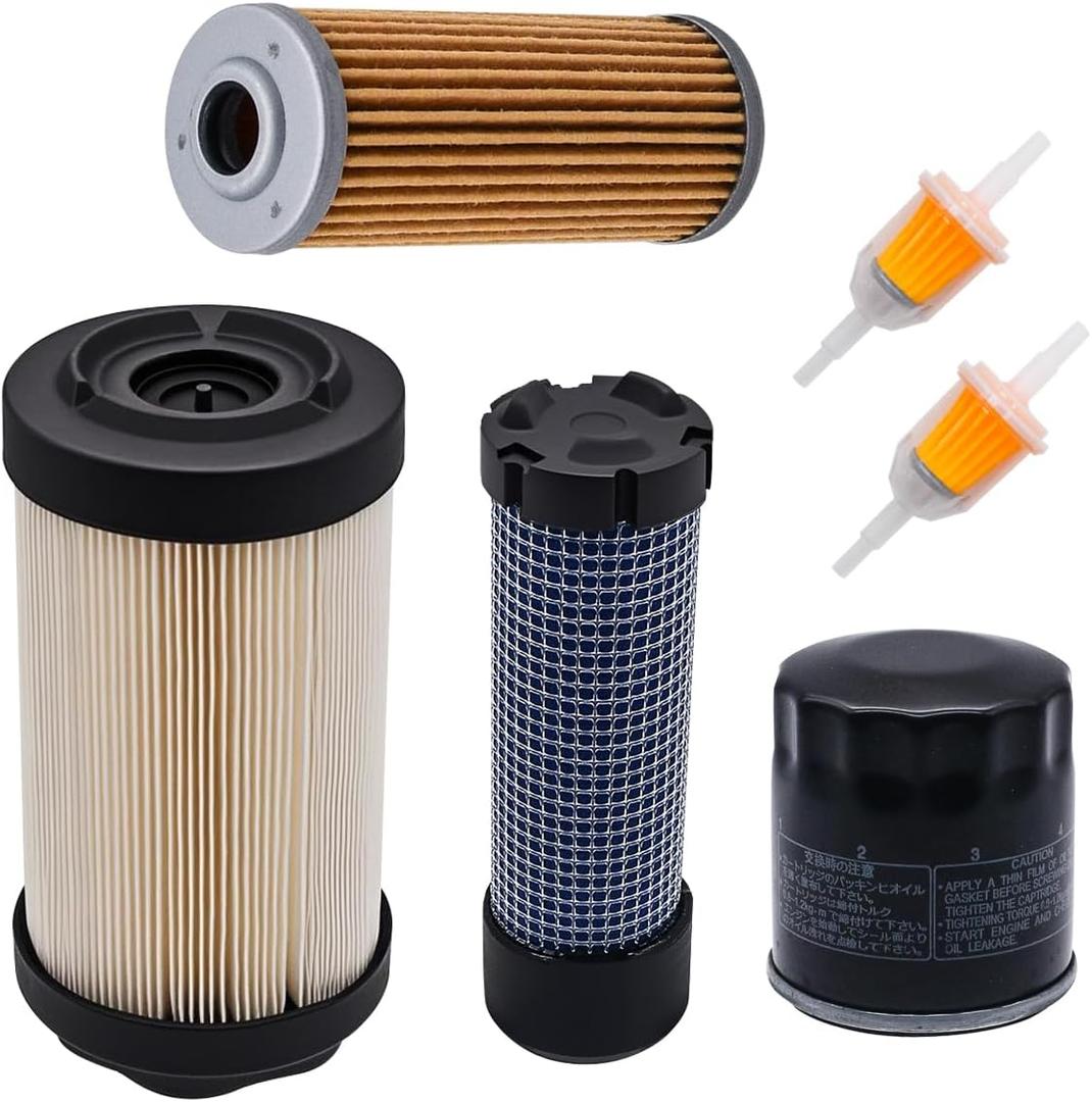 Primary Secondary Air Filter LVU34503 LVU34504 Fit for John Deere 1023E 1025R 1026R 2025R 2026R 2400 2550 2700 2750 with M801101 CH10479 Fuel Filter and M806418 Oil Filter