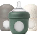 Boon Nursh Bottles  Silicone Baby Bottles Help Ease Colic Symptoms  Formula and Breast Milk Only Touch FoodGrade Silicone  Slow Flow  Speckle Green  4 Ounce