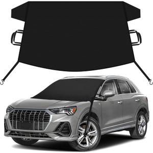 EcoNour Car Snow Cover Compatible for Audi Q3 Q4 Q5 Q6 Q7 Q8 | Windshield Cover for Ice and Snow with S-Hook Straps | Heavy-Duty 600D Oxford Winter Car Cover, Waterproof & Anti-Slip