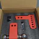 METOWARE Adjustable Trailer Hitch - Aluminum Tow Hitch Fits 2-Inch Receiver - Heavy Duty Drop Hitch with 4-Inch Drop/Rise for Truck (14,000 LBS GTW), Double Stainless Steel Locks & Hitch Pin, Red