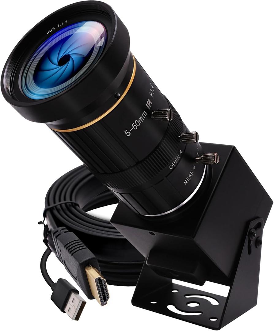 HDMI 4K USB Camera for Live Streaming 10X Variable Focus PC Webcam USB HDMI Simultaneous Output Video Conferencing Close up Zoom in and Out Web Camera for Online Teaching Training (5-50mm 10X Zoom Lens)