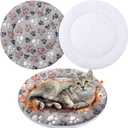 VitalCozy 2 Pack Self Heating Cat Pad Self Heating Cat Bed Machine Washable Heat Pet Mat Reversible Body Thermal Warm Round Dog Bed Crate Blanket for Feral and Indoor Cats(16'',Dog Paw)