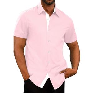 JMIERR Men's Casual Button Down Shirts Wrinkle-Free Short Sleeve Business Dress Shirt