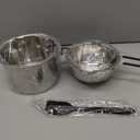 Double Boiler Pot Set, Stainless Steel Melting Pot with Silicone Spatula for Melting Chocolate, Soap, Wax, Candle Making (600ml and 1600ml)