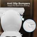 GenieBidet Left Side Bidet Toilet Seat Elongated - Dual Nozzles with T adapter & Bottle - Adjustable Water Pressure & Slow Close Bidet Seat Elongated with No Wiring & Easy Installation