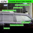 Outside-Mount Window Visors Rain Guards for 2025 2026 Toyota 4Runner Full-Size Wind Vent Deflectors Car Accessories Dark Smoke 4-Piece Set with Thicker