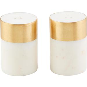Mud Pie Marble Salt And Pepper Set; 3" x 2" dia